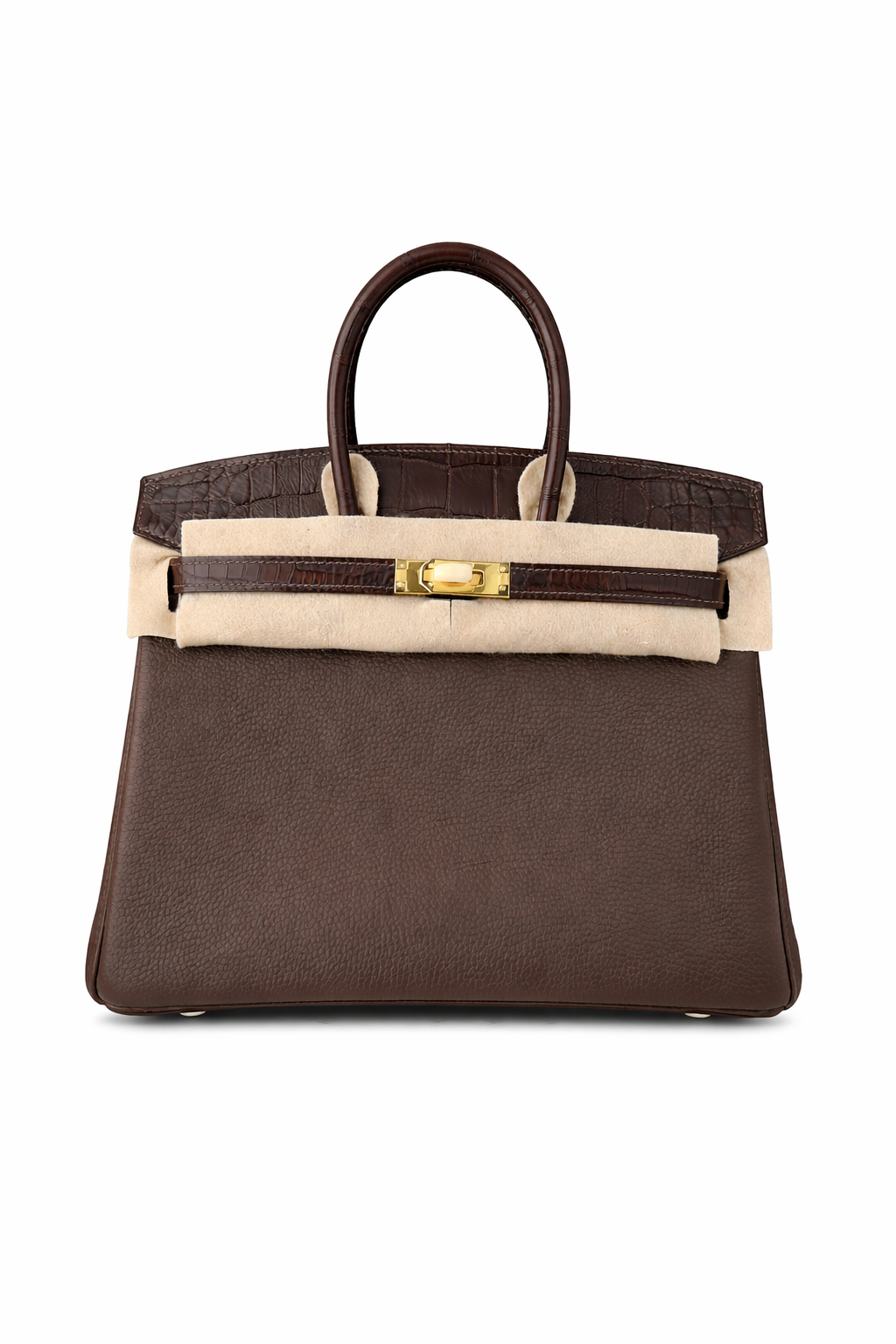 Hermès Birkin 30 Crocodile Touch in togo leather Coffee color / Gold  Hardware 01