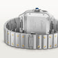 Santos de Cartier Large 39.8mm Steel Yellow Gold Blue Crown Anthracite Gray Dial Steel Bracelet Automatic Watch
