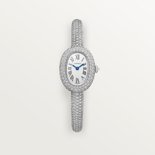 Baignoire Mini 18K White Gold Diamond Silvered Dial White Gold Bracelet Watch