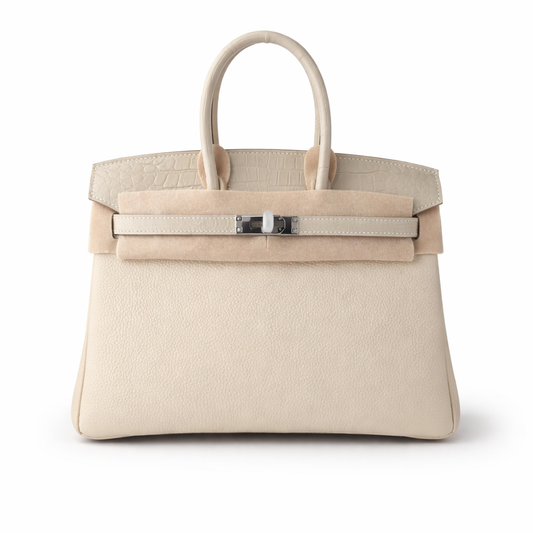 Hermès Birkin 30 Crocodile Touch in togo leather White color / Silver  Hardware 01