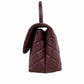 Chanel Coco Burgundy Quilted Caviar Leather Top Handle Bag Small size 01