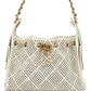 Chanel Mini 25 Hobo Bag White Perforated Calfskin Antique Gold Hardware