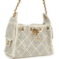 Chanel Mini 25 Hobo Bag White Perforated Calfskin Antique Gold Hardware