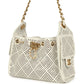 Chanel Mini 25 Hobo Bag White Perforated Calfskin Antique Gold Hardware