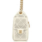 Chanel Mini 25 Hobo Bag White Perforated Calfskin Antique Gold Hardware
