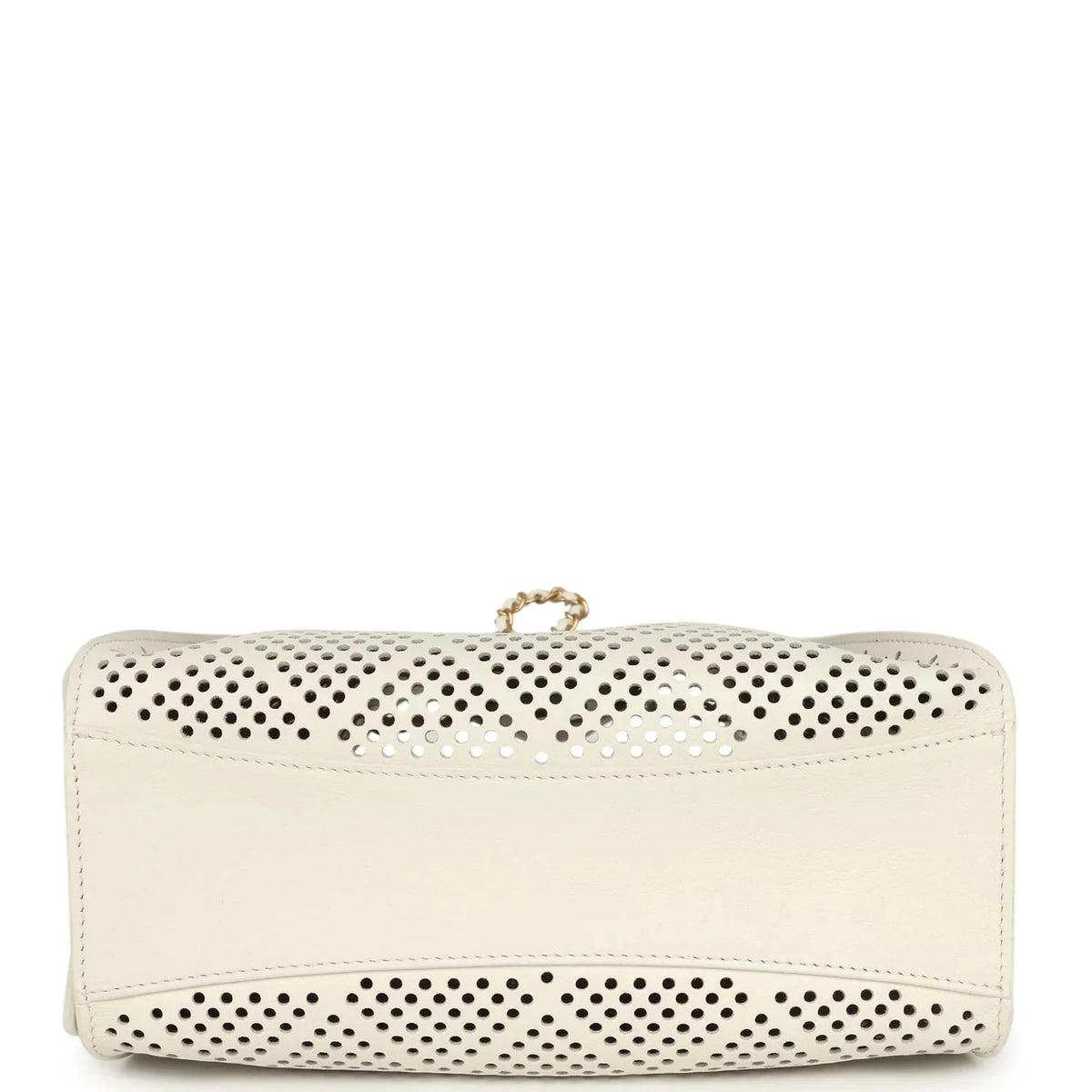 Chanel Mini 25 Hobo Bag White Perforated Calfskin Antique Gold Hardware