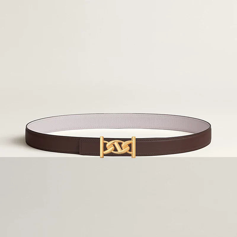 My H Belt Buckle & Hermès Sur Mer Reversible Leather Strap 24 MM