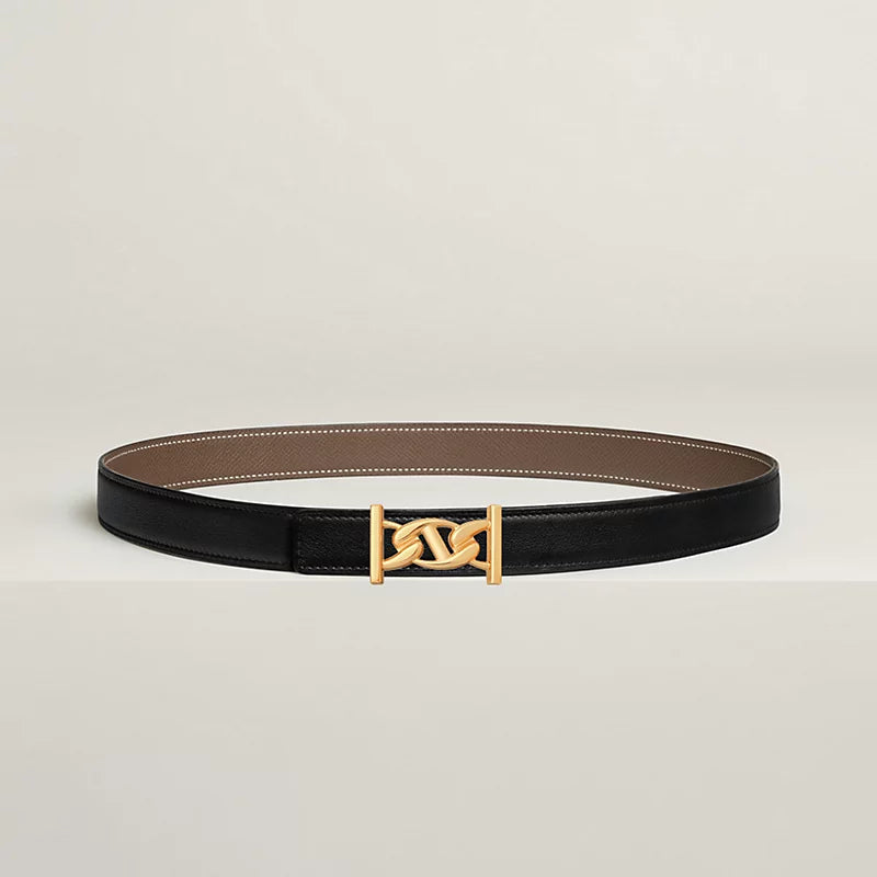My H Belt Buckle & Hermès Sur Mer Reversible Leather Strap 24 MM