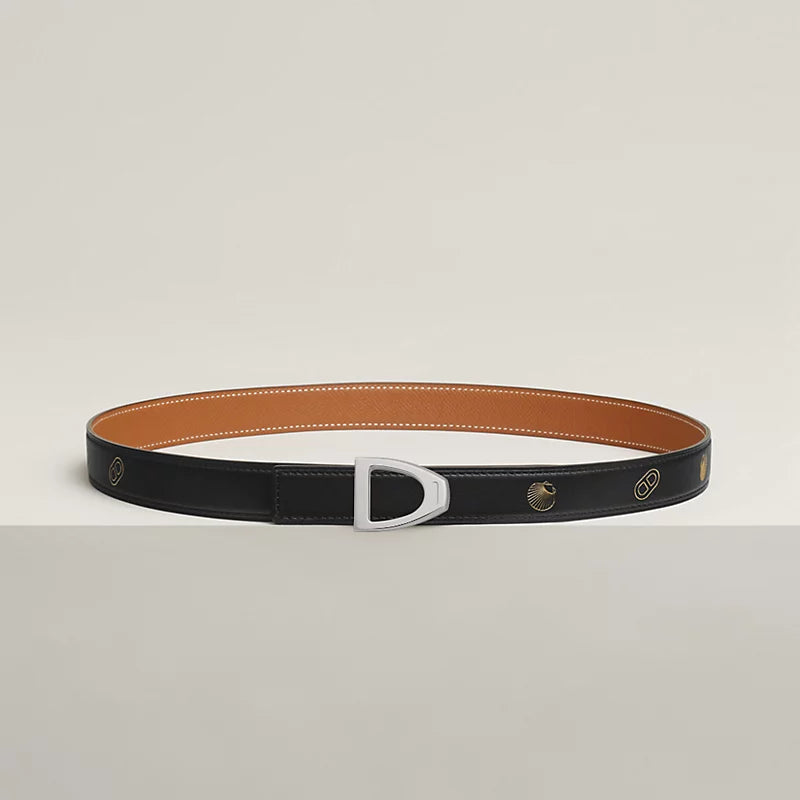 Cavaliere Belt Buckle & Reversible Leather Strap 24 MM