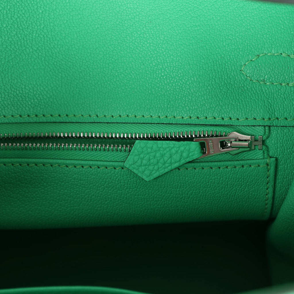 Birkin 25 Vert Comics Togo Palladium Hardware