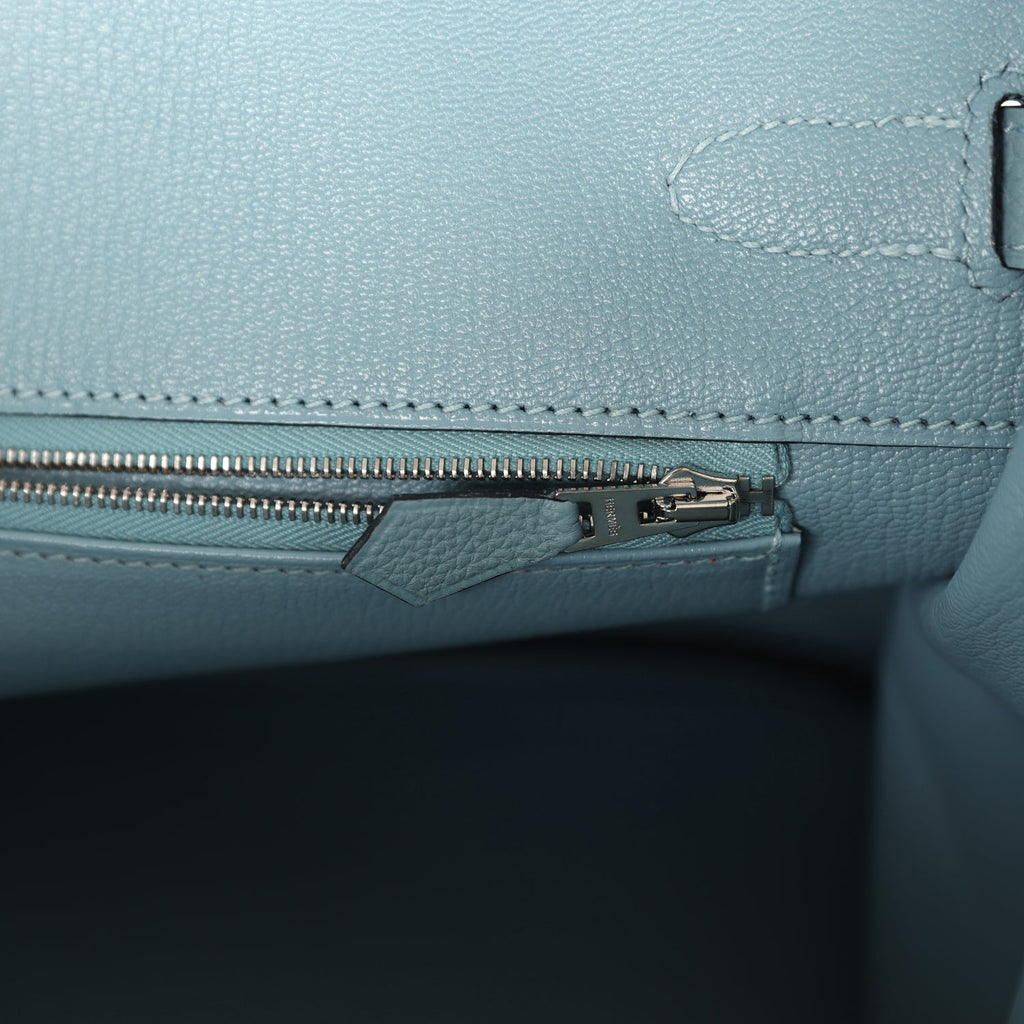 Birkin 35 Ciel Togo Palladium Hardware