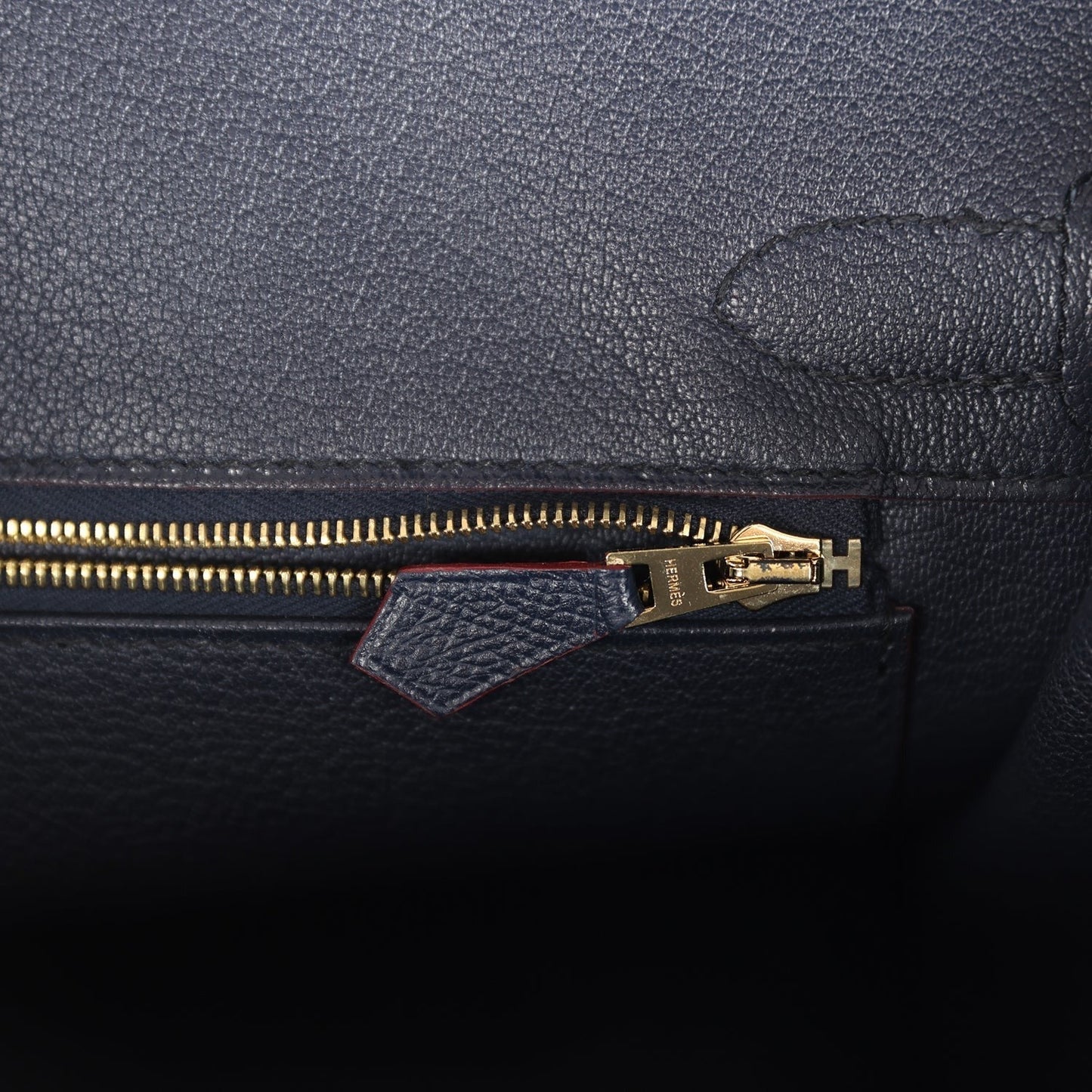 Birkin 30 Bleu Indigo and Rouge H Contour Epsom Gold Hardware