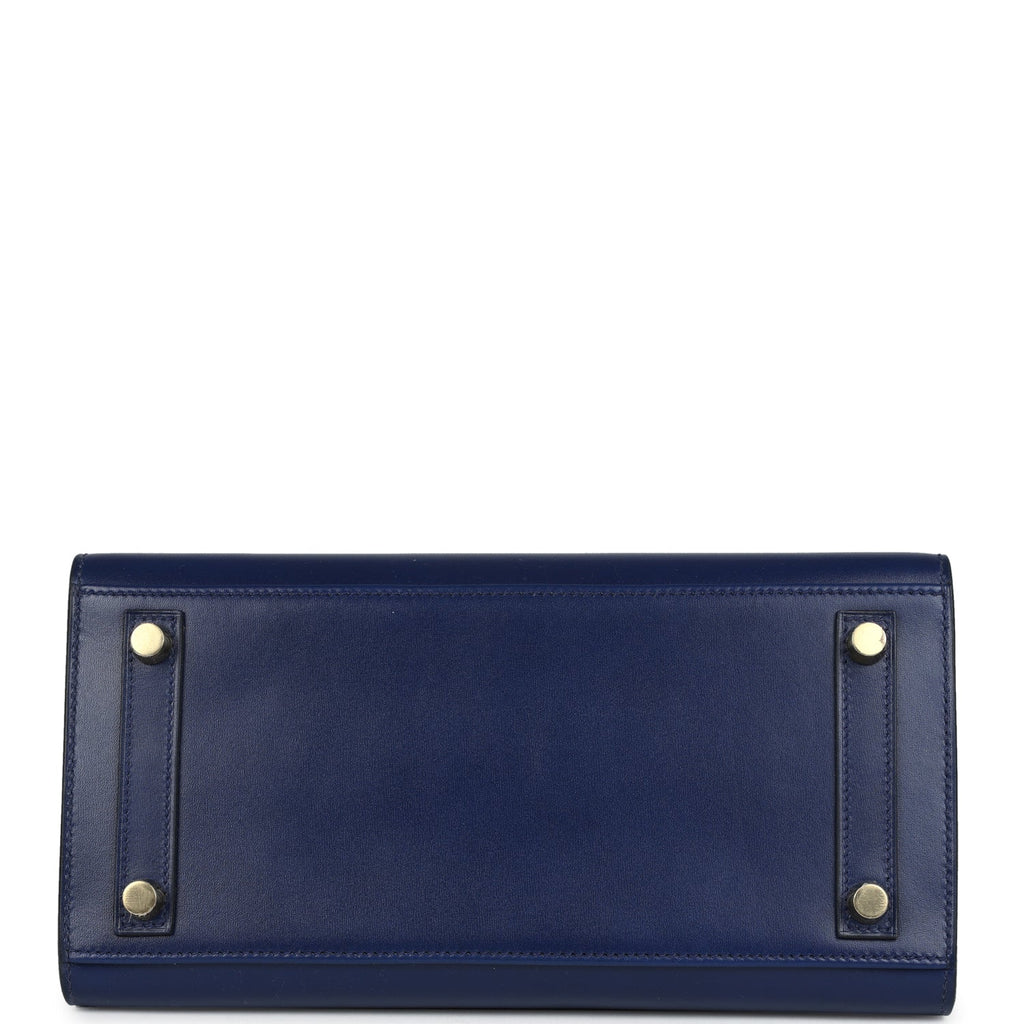 Birkins 25 Bleu Saphir Box Gold Hardware