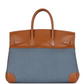 Vintage Birkin 35 Blue Denim and Gold Gulliver Gold Hardware