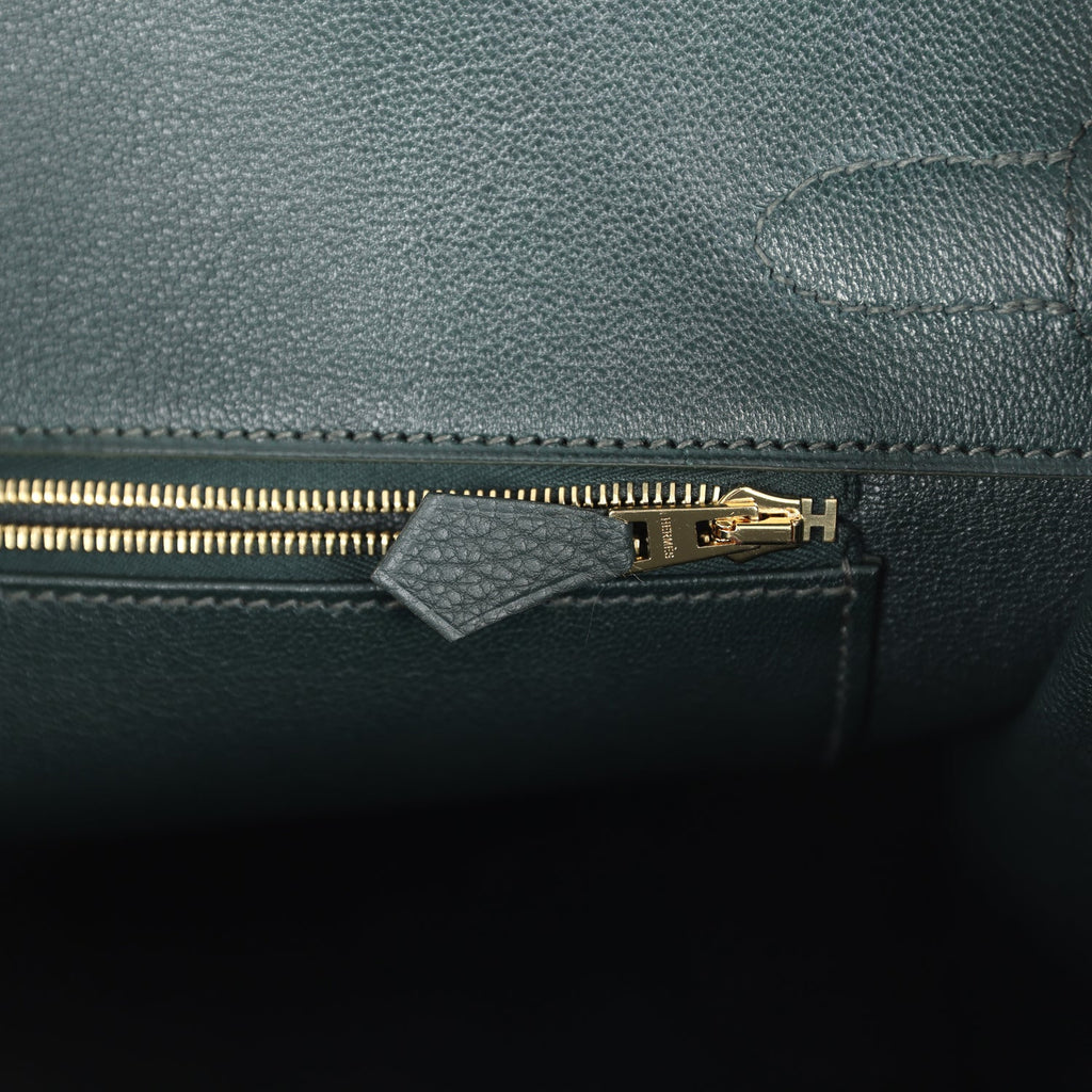Birkin 35 Vert Fonce Togo Gold Hardware