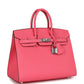 Birkin Sellier 25 Rose Azalee Epsom Palladium Hardware