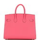 Birkin Sellier 25 Rose Azalee Epsom Palladium Hardware