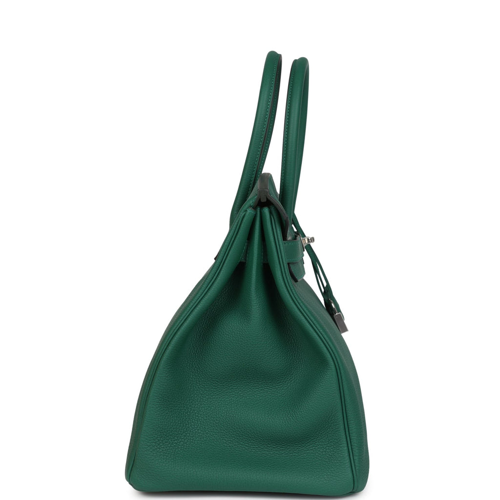 Birkin 35 Vert Moyen Togo Palladium Hardware