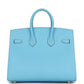 Birkin Sellier 25 Celeste Epsom Gold Hardware