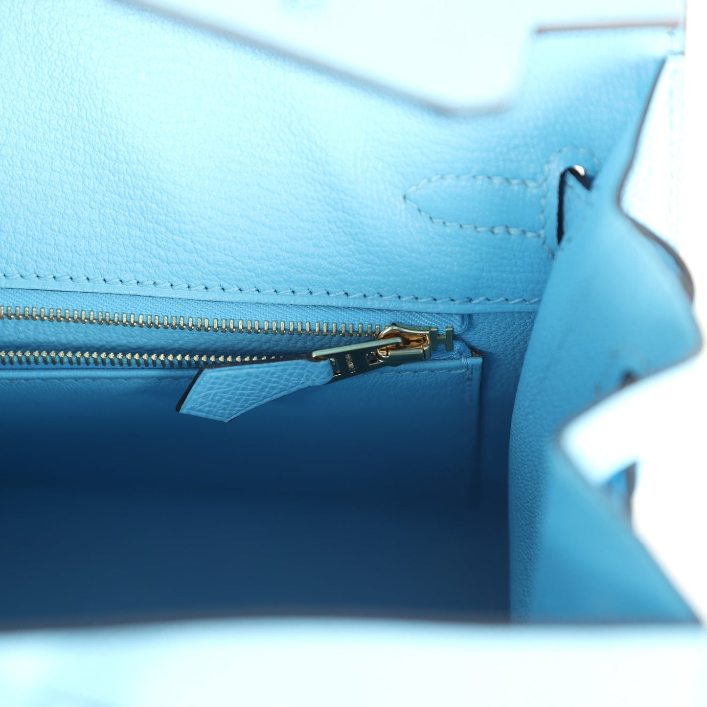 Birkin Sellier 25 Celeste Epsom Gold Hardware