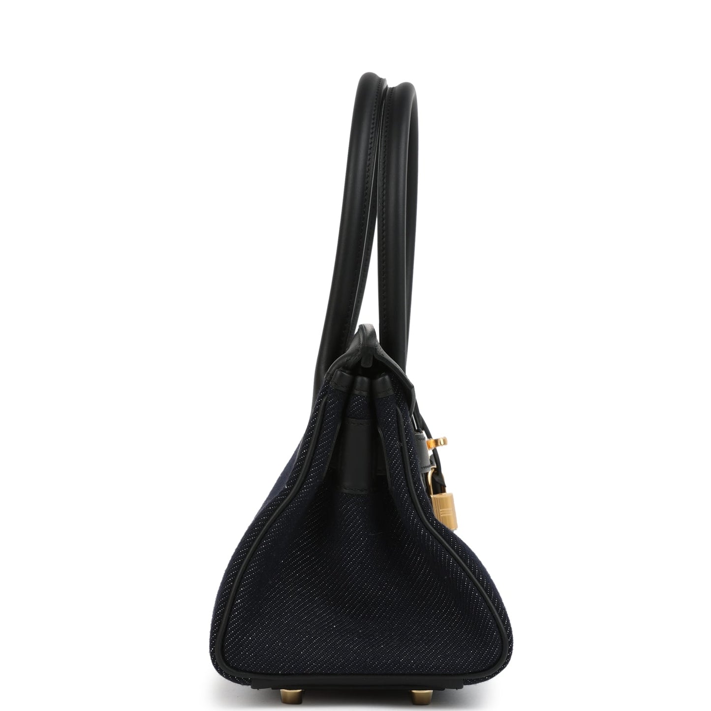 Shoulder Birkin Light 29 Black Swift and Bleu Indigo Denim Gold Hardware
