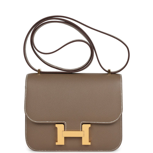 Constance 18 Etoupe Epsom Gold Hardware
