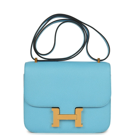 Constance 1-18 Celeste Epsom Gold Hardware