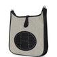 Evelyne III PM Black Clemence and Ecru Toile Gold Hardware