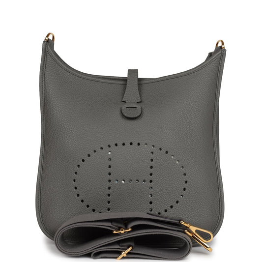 Evelyne III PM Gris Meyer Clemence Gold Hardware