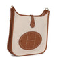 Evelyne III PM Gold Clemence and Ecru Toile H Canvas Gold Hardware