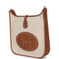 Evelyne III PM Gold Clemence and Ecru Toile H Canvas Gold Hardware