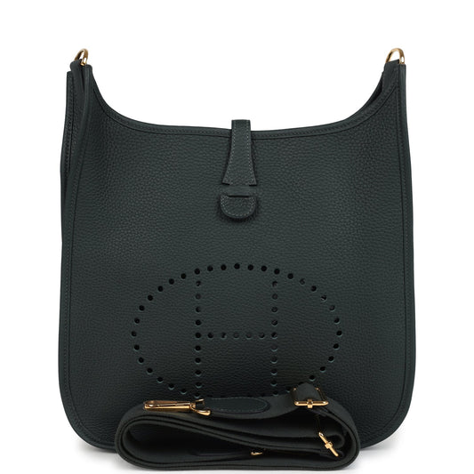 Evelyne III PM Vert Fonce Clemence Gold Hardware