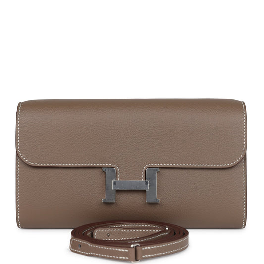 Constance Wallet To Go Etoupe Evercolor Palladium Hardware