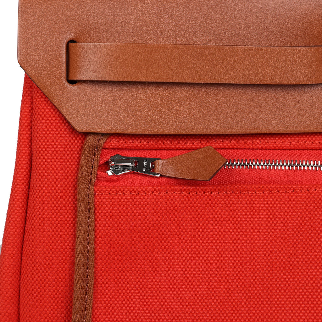 Herbag Zip PM 31 Capucine Toile Militaire & Fauve Vache Hunter Palladium Hardware