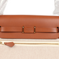 Herbag Zip 20 Mini Ecru and Beige Toile H Canvas and Fauve Vache Hunter Gold Hardware