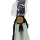 Herbag Zip 20 Mini Ecru and Vert Moyen Toile H Canvas and Black Vache Hunter Gold Hardware