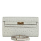 Kelly Wallet To Go Gris Perle Ostrich Gold Hardware