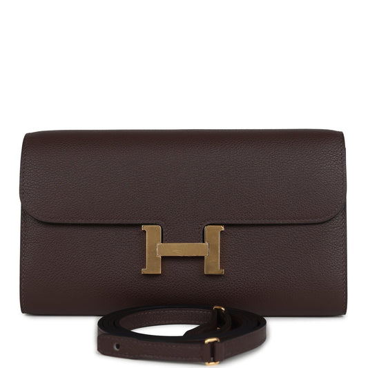 Constance Wallet To Go  Moka Evercolor Gold Hardware