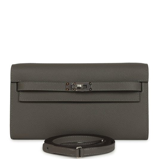 Kelly Wallet To Go Gris Meyer Epsom Palladium Hardware