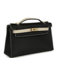 Special Order (HSS) Kelly Pochette Black and Beton Swift Permabrass Hardware