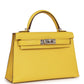 Kelly Sellier 20 Jaune de Naples Verso Chèvre Palladium Hardware