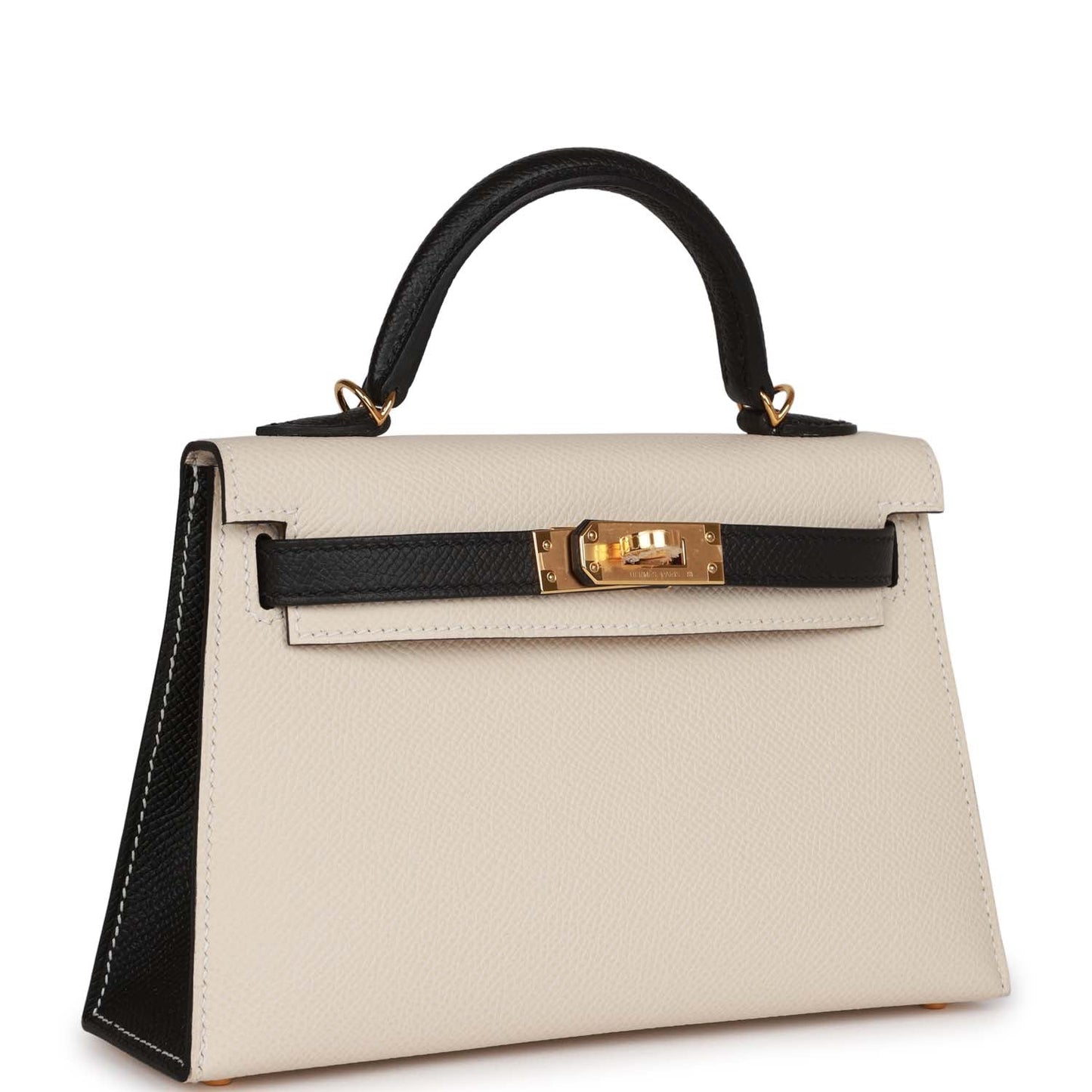Special Order (HSS) Kelly Sellier 20 Craie and Black Epsom Gold Hardware