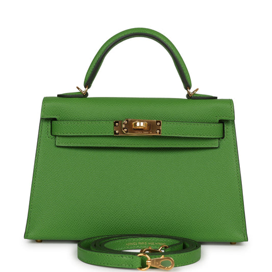 Kelly Sellier 20 Vert Yucca Epsom Gold Hardware