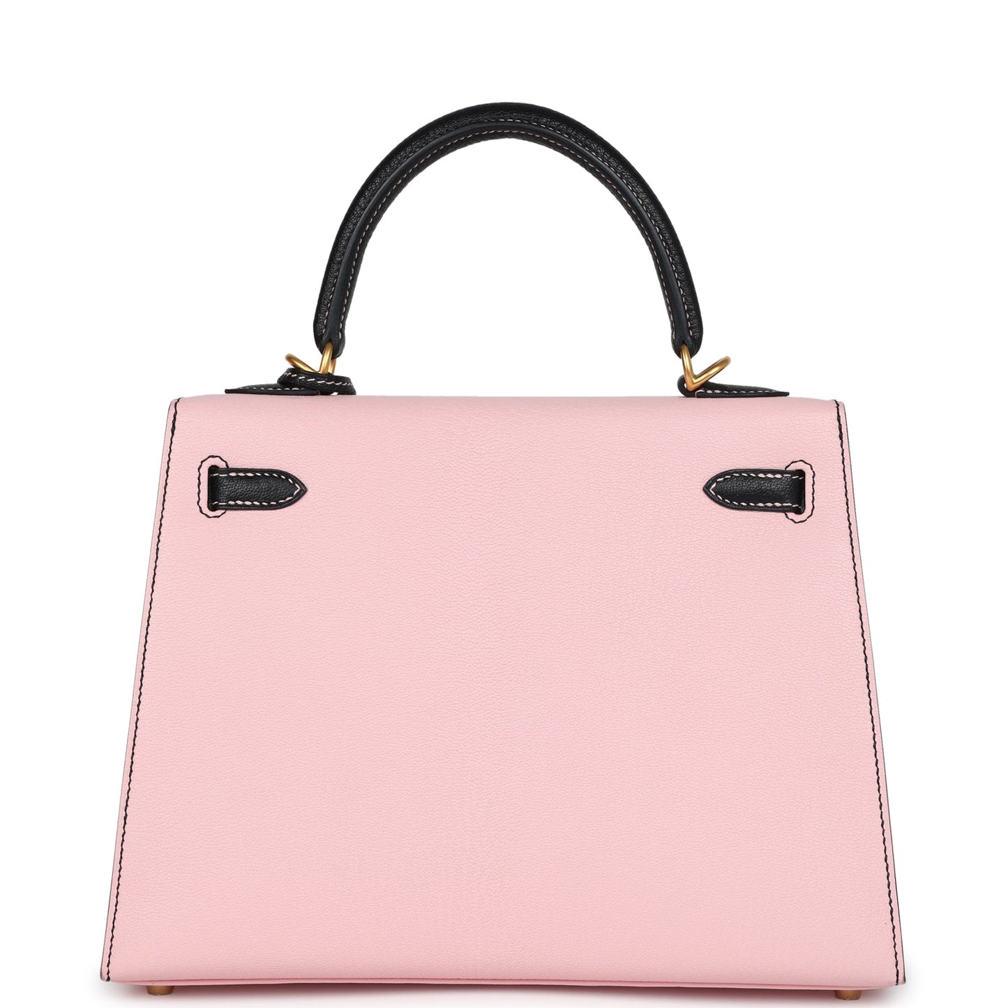 Special Order (HSS) Kelly Sellier 25 Rose Sakura and Black Chevre Mysore Brushed Gold Hardware