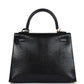 Kelly Sellier 25 Black Varanus Niloticus Lizard Gold Hardware