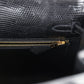 Kelly Sellier 25 Black Varanus Niloticus Lizard Gold Hardware