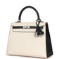Special Order (HSS) Kelly Sellier 25 Nata and Black Chevre Mysore Brushed Palladium Hardware