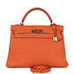 Vintage Kelly Retourne 32 Orange Togo Gold Hardware
