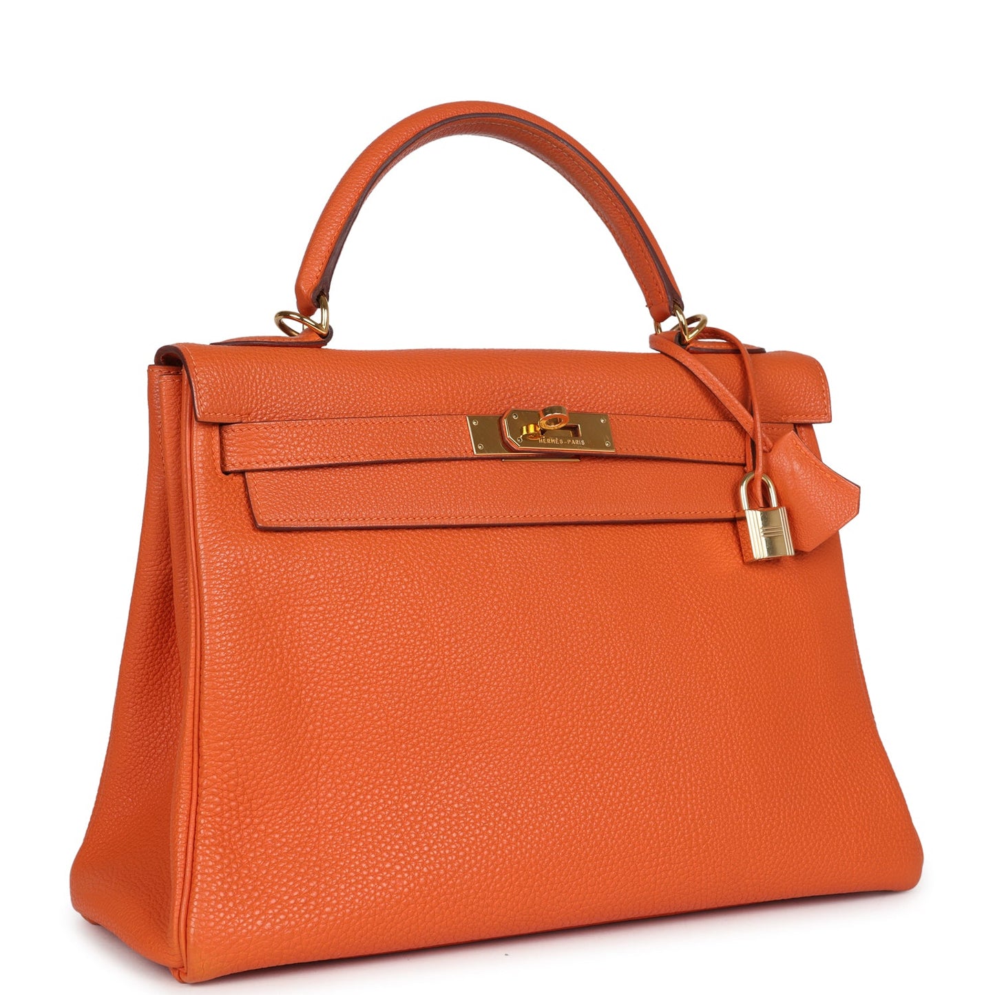 Vintage Kelly Retourne 32 Orange Togo Gold Hardware