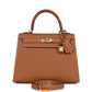Kelly Sellier 25 Gold Epsom Gold Hardware